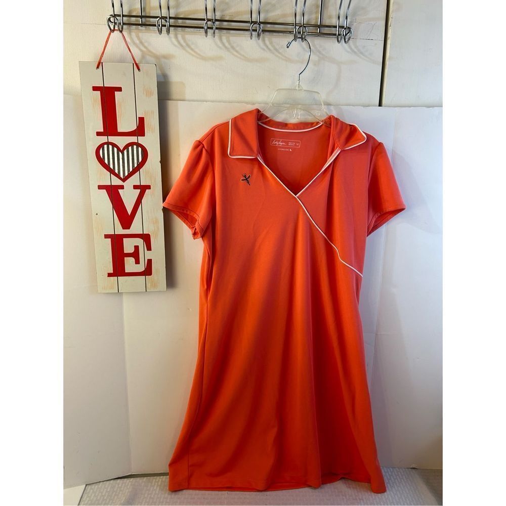 Lady Hagen hydro dri coral tennis pickleball‎ dress medium sports rn#104141